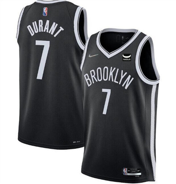 Men's Brooklyn Nets #7 Kevin Durant 2021 75th Anniversary Black Stitched Basketball Jersey